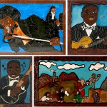 Carl Dixon folk art style portrait paintings 