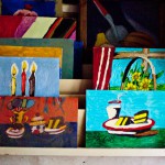 Earl Simmons folk art style paintings