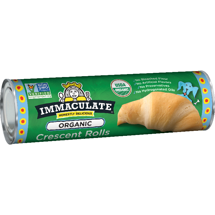 Immaculate Baking Organic Crescent Rolls, front of can
