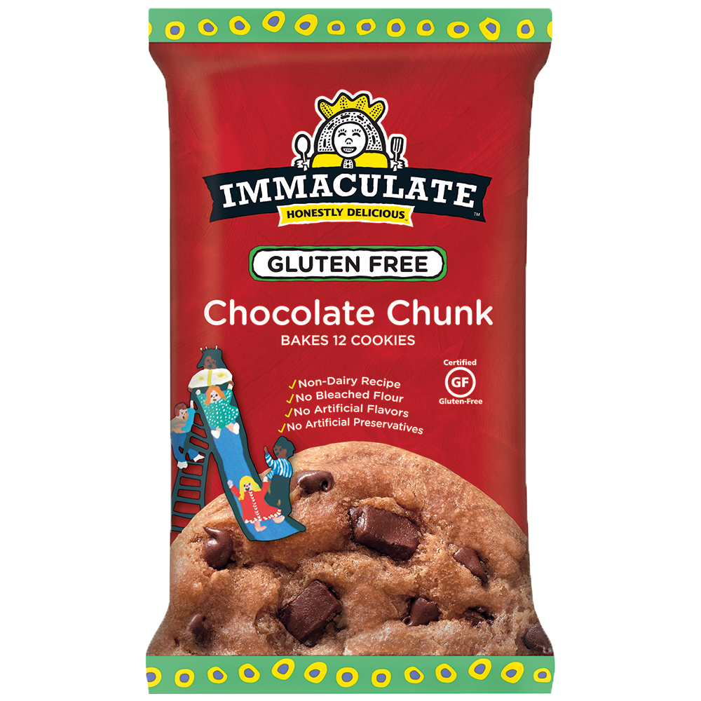 Immaculate Baking Gluten Free chocolate chunk cookie dough, front of pack