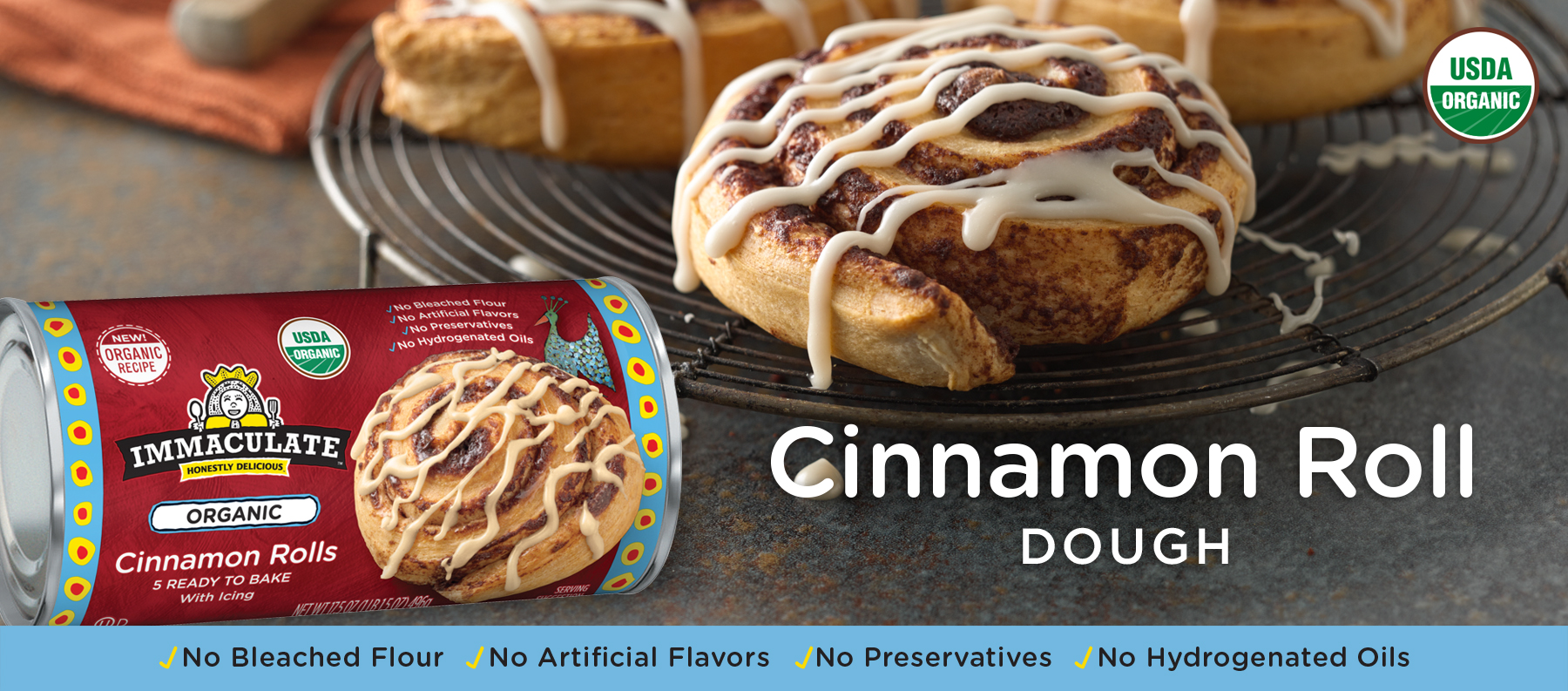 Organic Cinnamon Rolls with Icing Immaculate Baking Company Organic